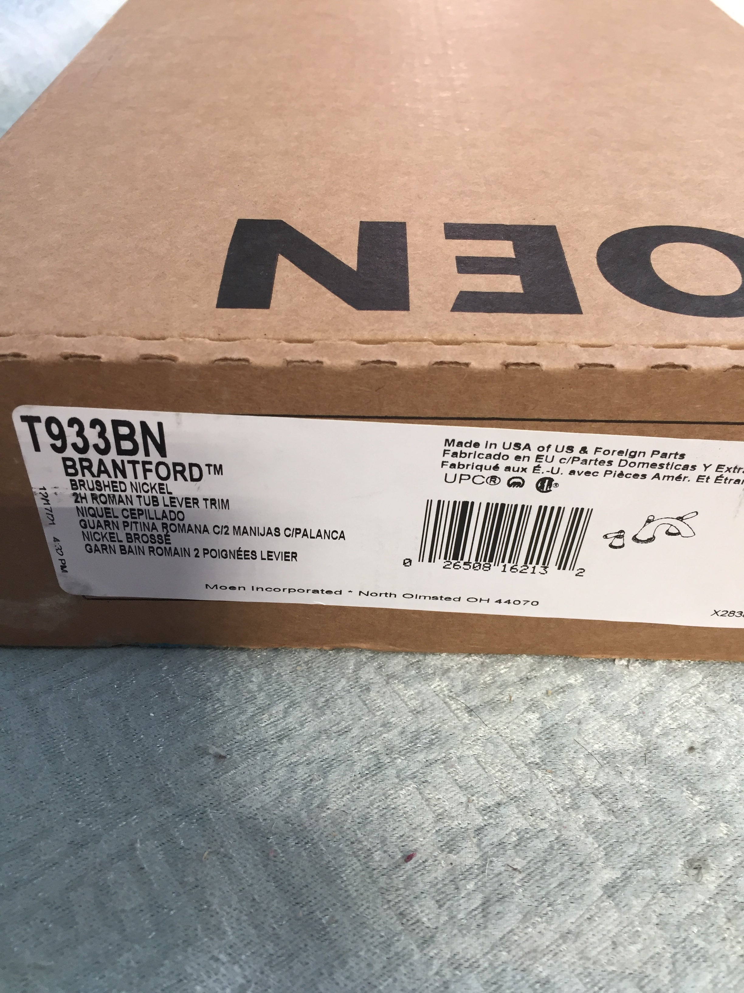 Moen T933BN Brantford Two-Handle Deck Mount Roman Tub Faucet - Brushed Nickel (7625905144046)